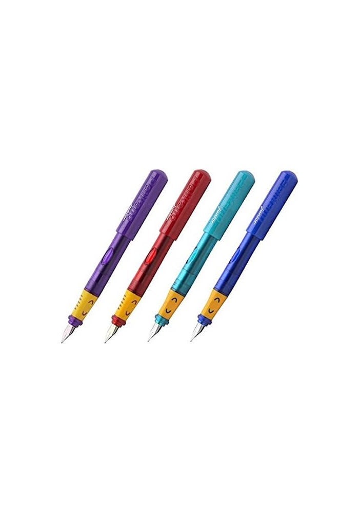 Pelikan Pelikano Jr. Fountain Pen for Left-Handed Users with 6 Blue Ink Cartridges - Image 1